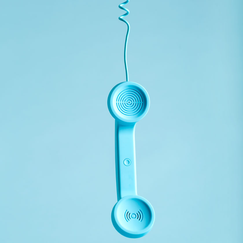 Telefonhörer in blau